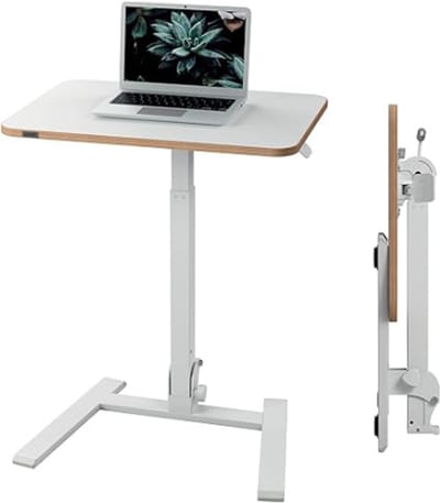 Leitz Ergo Opvouwbaar Zit Sta Bureau Compact Laptop Bureau Draagbaar Ergonomisch Werkstation Met Handgreep Lichtgewicht Wit 65x48 Cm Tot 20 Kg