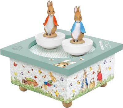 Baby Muziekdoos Hout met Afneembare Figuren - Cadeau voor Geboorte en Doop - Muziek Menuet van Mozart
