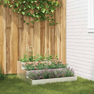 vidaXL - Plantenbak - Zilver - 90 - x - 90 - x - 35 - cm - Roestvrij - staal