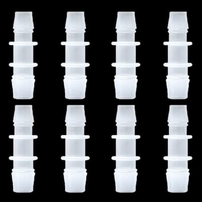 Allecto - Slangkoppeling - Kunststof buisconnector - Weerhaakverbinding - 4,8 x 7,9 mm - Tuin irrigatiesysteem - Geschikt voor landbouw - Set van 8...