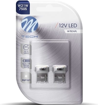 T20 W21W set | autoverlichting LED 2 stuks | 9-SMD daglichtwit | 12V DC