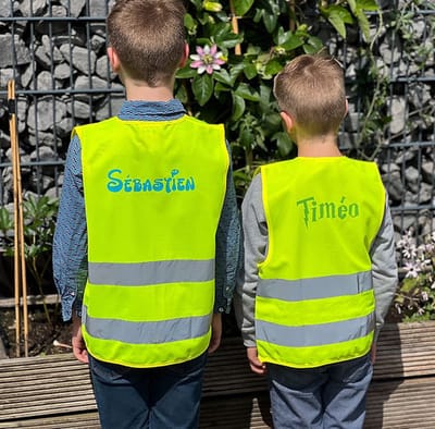 Gepersonaliseerd Fluohesje Kind S – Korntex – Met Ritssluiting – Fluovest Met Naam – 7 tot 12 Jaar