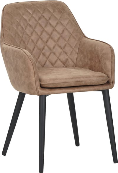 Colenis® - Jay Eetkamerstoel - Set Van 2 - Wood - Microfiber - Met armleuning