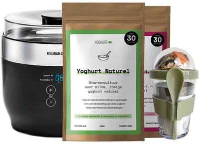 Yoghurt.nl luxe yoghurtpakket met maker, culturen en to-go beker