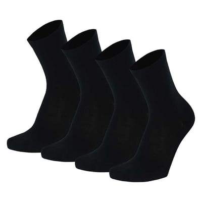 Apollo - Kindersokken basic - Bio Katoen - Navy Blauw - 4 Pak - Maat 23/26 - Kindersokken meisjes - Kindersokken jongens multipack