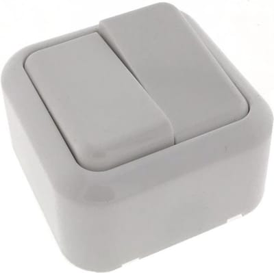 Benson Wandcontactdoos met wisselschakelaar - opbouw - wit - 61x61x35 mm