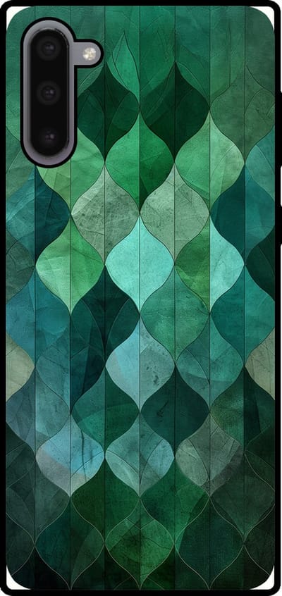 Smartphonica Telefoonhoesje Geschikt voor Samsung Galaxy Note 10 met groene bladeren opdruk - TPU backcover case green leaf design - Groen geschikt voor Samsung Galaxy Note 10