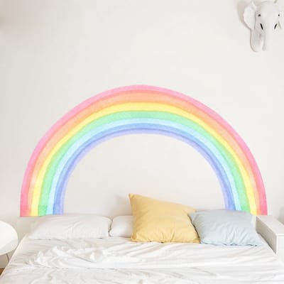 Dailygoods- Muursticker Groot - Regenboog Design - Verwijderbaar - PVC - Kinderkamer - Creatieve Wanddecoratie 155 x 80,5 cm