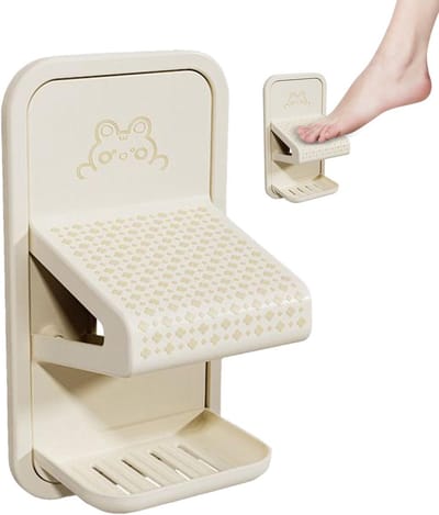 Douche Voetensteun - Scheunghulp Douche - Comfortabel Scheren - Installatie Zonder Boren - 22 x 10 x 22 cm - Meerkleurig