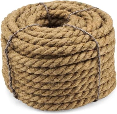 Dikke Jute Touw - Natuurlijk Touw - Tuin Decoratie - Sterk Weerbestendig - 12mm 50M - Bruin