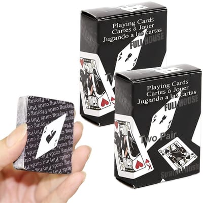 Dailygoods- Mini Pokerkaarten 2 Sets - Kleine Speelkaarten - Duurzaam Karton - Compact Reisspel - Perfect voor Volwassenen - Hoogwaardige Kwaliteit