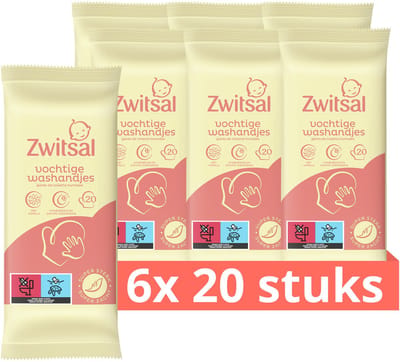 Zwitsal - Goedemorgen Vochtige Washandjes - 120 stuks - Voordeelverpakking