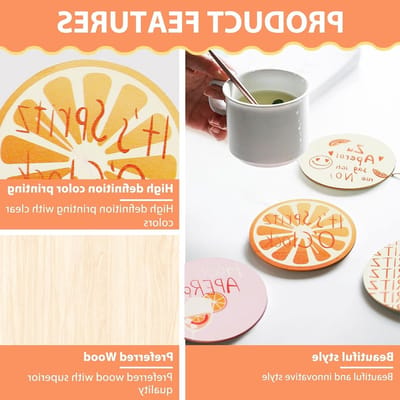 Grappige Drinkonderzetters met Leuke Spreuken, Perfect Cadeau voor Aperol Liefhebbers, Zomer Tafeldecoratie, Set van 6, 10 x 10 cm