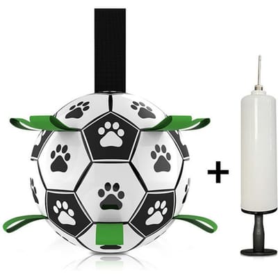 Kimpets Hond Interactief Voetbal Speelgoed Kinderen Voetbal Hond Buiten Trainingsballen Hond Sportief Bijt Kauw Doorbijtbal Huisdierbenodigdheden 19cm With Inflator white
