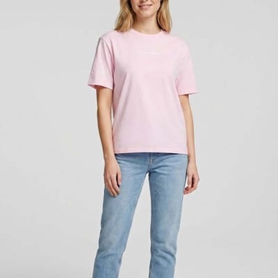 Karl Lagerfeld Jeans Outline Logo Regular Fit T-shirt Roze XS Vrouw