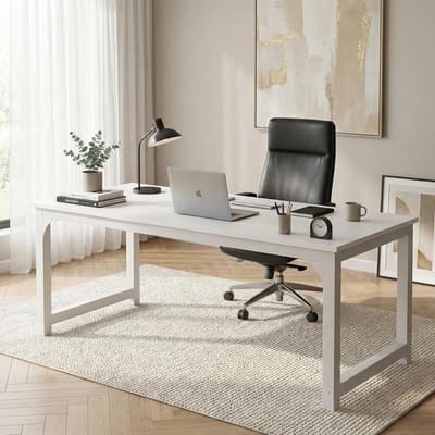Bureau Tafel - Werkplek Bureau - Thuiswerken Studeren - Ruim Werkblad - 180 x 80 cm - Wit