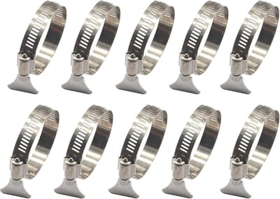 Verstelbare Slangklemmen van RVS 304 met Duwschroef 8-12mm - Set van 10 Stuks voor Pijpen en Slangen