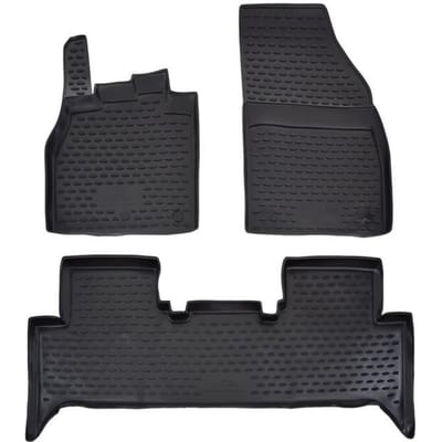 Tapis De Sol En Caoutchouc 3D - J&J AUTOMOTIVE - Renault Scenic 2009-2016 - Noir - Sur Mesure - Antidérapant noir