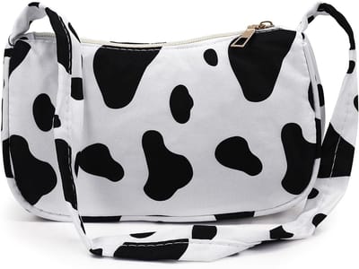 Dames Handtas van Nylon met Koeienpatroon en Zebra Strepen - Ideaal voor Feestjes, Reizen en Dagelijks Gebruik