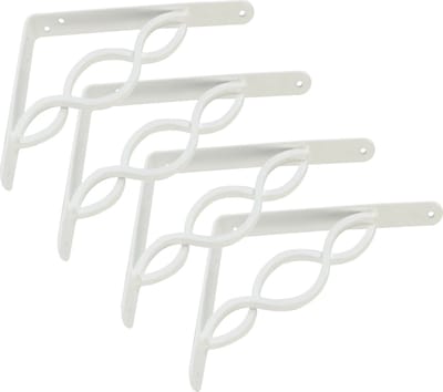 AMIG Plankdrager/steun/beugel Decoratief - 4x - metaal - wit - H150 x B125 mm - Tot 195 kg - boekenplank steunen