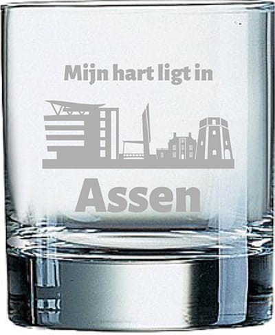 Gegraveerde Whiskeyglas 20cl Assen