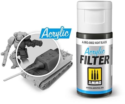 AMMO by Mig Jimenez Modelbouwdecoratie - MIG 0802 Acrylic Filter Night Black - 15ml Effecten potje