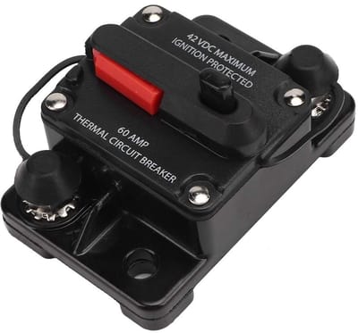 Dailygoody - Circuit Breaker 12V 60A - Zelfinstelbare Inline Fuse - Betrouwbare bescherming - Compact formaat - Geschikt voor auto - Eenvoudige i