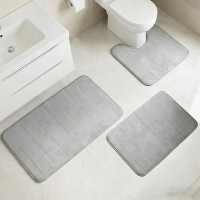 Dailygoods- Badkamertapijt Set - Badkamermat - Antislip - Badmat - Badmatten - Lichtgewicht Materiaal