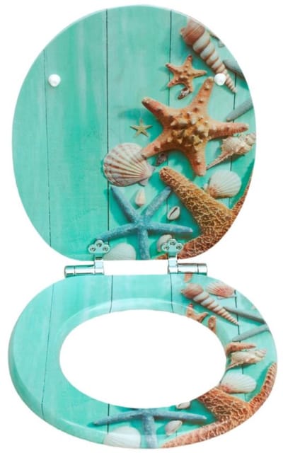 Toiletbril-Wc-bril met softclosemechanisme-MDF- softclose scharnier- hoogwaardig toiletdeksel -hoog zitcomfort-eenvoudige montage- Caribbean Blue