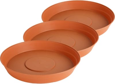 Garronda Ronde Bloempot Onderzetter – 3 struk – Terracotta - ⌀ 16cm H=3cm - GD-NIC-Girona96