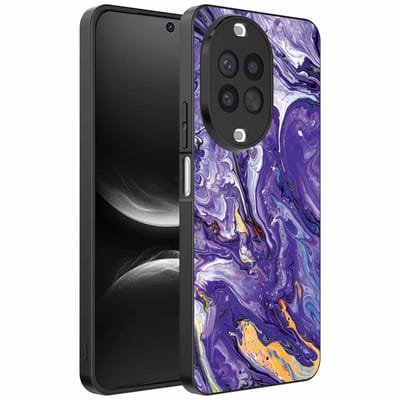 Geschikt voor Huawei Nova 14 Telefoonhoesje met Paars Goud Marmer Opdruk - TPU Backcover Case Purple Gold Marble Design - Paars Goud - Smartphonica geschikt voor Huawei Nova 14