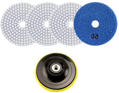 Polijstschijven voor graniet en beton, 4-delige set, natte slijpschijven, diamant pads voor steen en keramiek