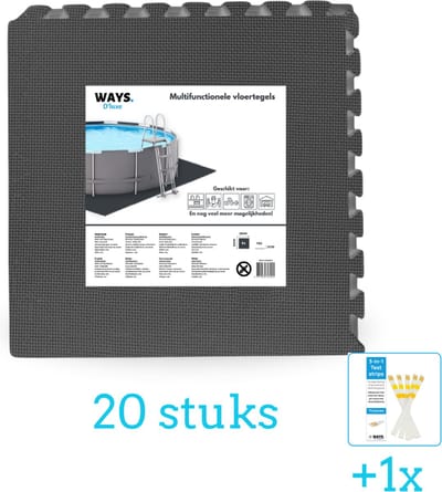 WAYS D’luxe - Zwembad Ondergrond - Vloertegels 50x50 cm - 8 Tegels - Volumebundel - Vloertegels - 20-delig
