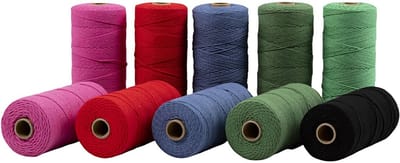 Macramé koord, L: 315 M, dikte 1 mm, Dunne kwaliteit 12/12, sterke kleuren, 10x220 gr