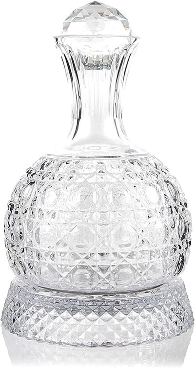 Elegante Kristallen Wijnkaraf met 360° Draaiende Aerator en 1.5L Capaciteit voor Smaakvolle Rode Wijn, Perfect als Luxe Cadeau voor Wijnliefhebbers