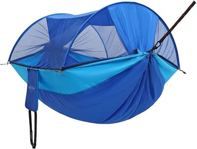 Hangmat met mesh - Kampeerhangmat reishangmat - Ontspannen buiten - Inclusief mesh cover - Voor 2 personen - Groen