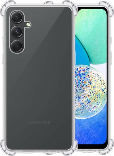 Hoesje - Geschikt voor Samsung Galaxy A14 - Sterk & Shockproof - Siliconen Case - Back Cover - Telefoon Hoes Shock Proof - Telefoonhoesjes - Transparant