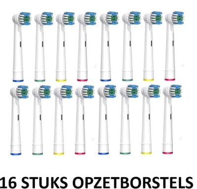 16 stuks- Universele Opzetborstels/Opzetstukjes- Vernieuwde technologie -Geschikt voor Oral-B /Braun elektrische tandenborstels- Zachte borstels - Underdog Tech