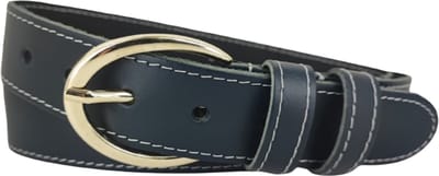 Vrouwen Riem | Dames Riem | Leren Riem | Lederen Riem | Kleur: navy | Gouden Gesp | 3,5cm breed | Riemmaat: 85cm (totale lengte: 100cm) | 100% echt leer | Nikkelvrije gesp