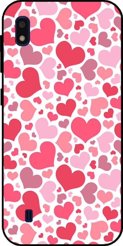 Smartphonica Telefoonhoesje Geschikt voor Samsung Galaxy A10 met Hartjes Print - Hearts Design TPU Backcover Case - Kinder Hoesje met Hartjes Design geschikt voor Samsung Galaxy A10