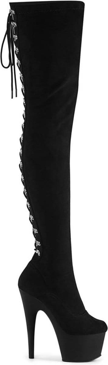 Pleaser - ADORE3063 Plateau Overknee Laarzen - US 5 - 35 Shoes - Zwart