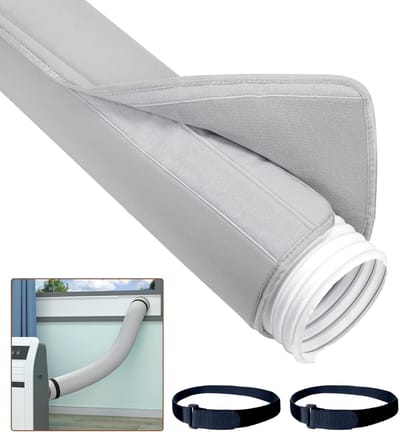 150*53 cm - Airconditioner slanghoes - Draagbare airconditioner slanghoes - geïsoleerde airconditioner slanghoes - draagbare raam airconditioner slanghoes geïsoleerd - voor zowel 5 inch als 5,9 inch diameter uitlaatkanaal - grijs