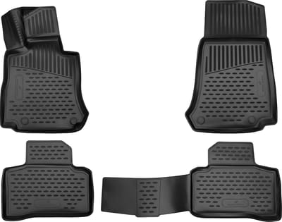 Walser Rubber vloermatten compatibel met Mercedes-Benz GLC 06/2015-2023 - GLC Coupe 06/2016-2023 - custom-fit auto rubber matten - auto vloermatten