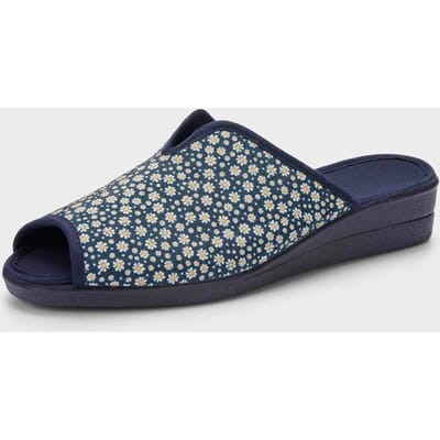 Sandalen met bloemenmotief - marine / gebloemd - Gr. 37 van Goldner Fashion