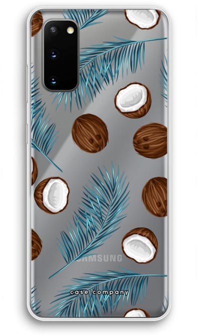 Case Company® - Hoesje geschikt voor Samsung Galaxy S20 hoesje - Kokosnoot - Soft Cover Telefoonhoesje - Bescherming aan alle Kanten en Schermrand