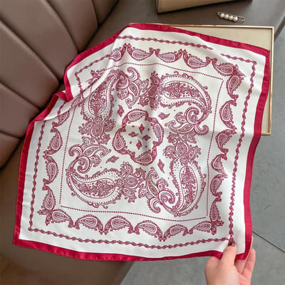 1 stuks 70*70 cm Vierkante Sjaal Dames Satijnen Bandanna's Print Sjaals Hoofdband Mode Dame Haar Sjaal Wikkel Vrouwelijke Necksjaal Hijab gray