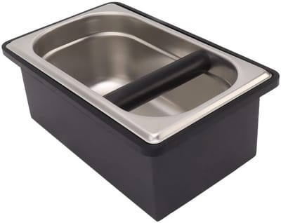 Dailygoods- Koffieklopbox Grote Afneembare Roestvrijstalen Grondcontainer - Hittebestendig - Voor Thuis/Keuken/Café/Bar/Restaurant - Comfortabel en Veilig - Gemakkelijk Schoon te Maken - Verhoogde Achterwand tegen Spatten - Koffiedikbak