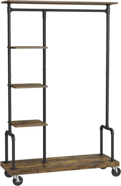 MIRA Home - Kapstok - Kledingrek - Schoenenrek - Schoenenbank - Vintage - 103,5x40x174,5