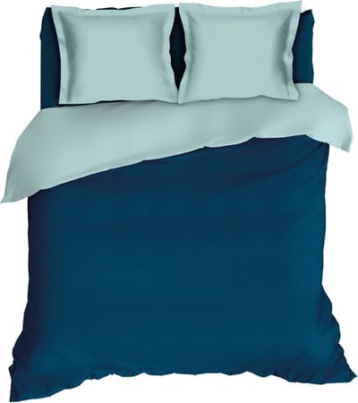 Romanette Comtesse - Flanel - Dekbedovertrek - Tweepersoons - 200x200/220 cm + 2 kussenslopen 60x70 cm - Teal/Mistygreen