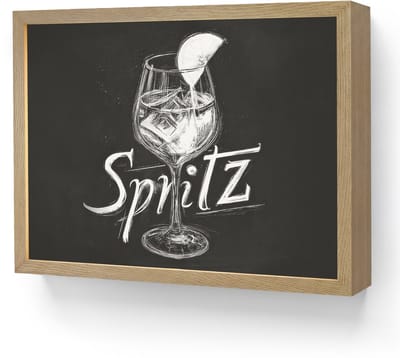 Wandlamp 40x30 cm - Oplaadbaar - Glas spritz - Krijtletters - Ijsblokjes - Citroen - Wandlampen binnen woonkamer - Slaapkamer lamp - Decoratieve nachtlamp - Vloerlamp draadloos